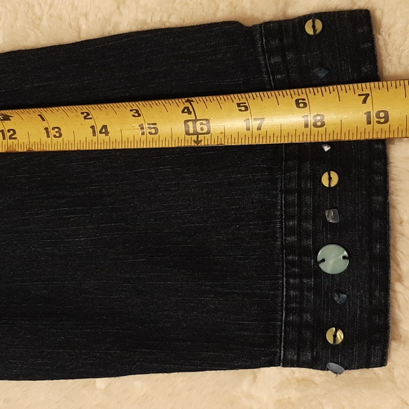 Alfred Dunner Women's Size 14 Dark Blue Denium Jean Jacket with Butterfly Accent - Picture 12 of 13